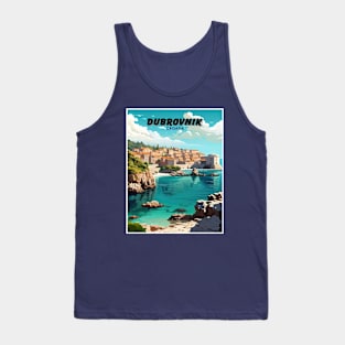 Dubrovnik Croatia Vintage Travel and Tourism Advertising Print Tank Top